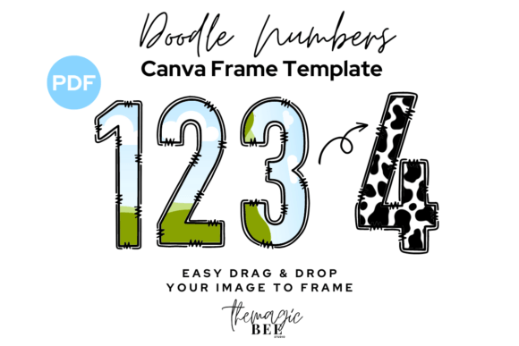 Download Doodle Numbers Editable Canva Frame - Editable canva Collection