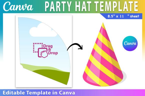 Download Editable Canva Party Hat Template - Editable canva Collection
