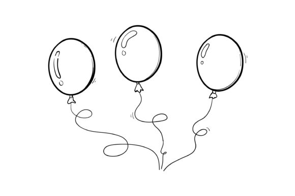 Download Bunch of Balloons in Cartoon Doodle - Bunch of balloons Collection