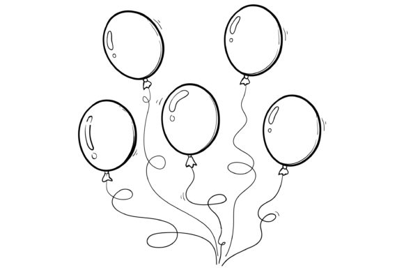 Download Bunch of Balloons in Cartoon Doodle - Bunch of balloons Collection